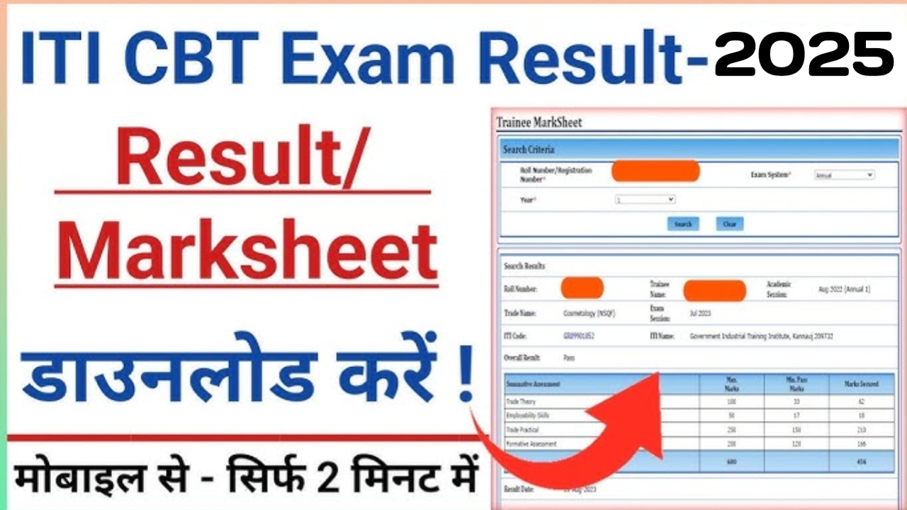 ITI CBT Exam Result 2025 Out