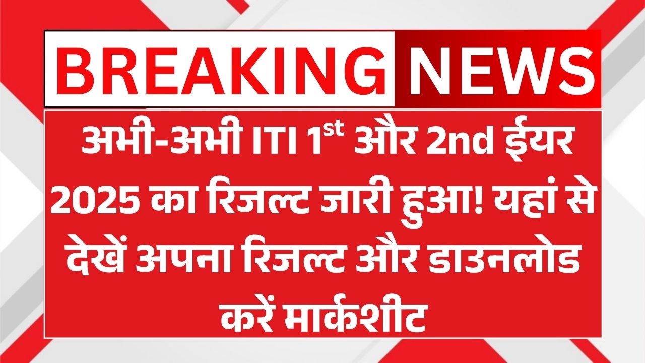 ITI Result 2025 Check Link Active
